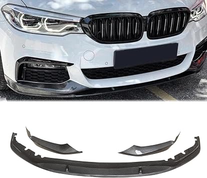 Front Lip for BMW 5 Series G30 G38 M Sport 520i 530e 530i 540i 2017 2018 2019 2020 MP Style Front Splitter Bumper Lip ABS Painted Carbon Fiber Front Bumper Lip ABS Air Dam Spoiler Protector