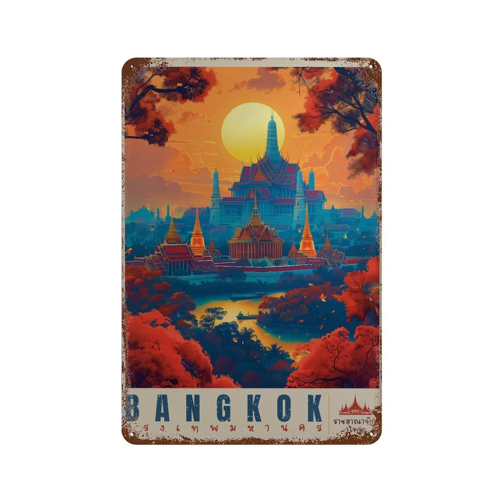 xiaoxiaoshen Bangkok Travel Thailand (3) Wall Decor Art Metal Tin Poster Modern Home Decor Art Home Bar Shop Decorations Vintage Sign 30x20cm