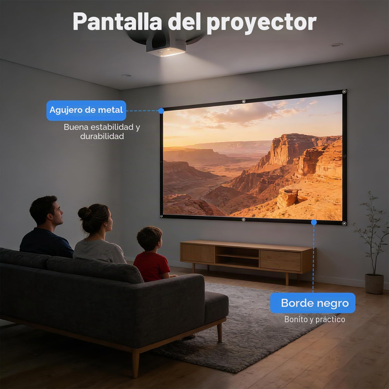 Pantalla de Proyección, 100 Pulgadas 16:9 HD Antiarrugas Plegable Portátil Lavable Tela Proyecto Pantalla de Proyección Plegable Antiarrugas Pantallas de Proyección Reversibles Casa Oficina Ycamping