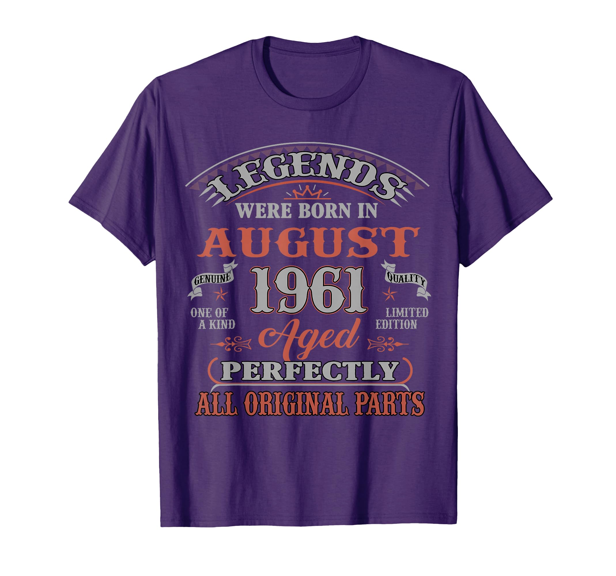 64th Birthday Gift Legends Born In August 1961 64 Yrs Old T-Shirt