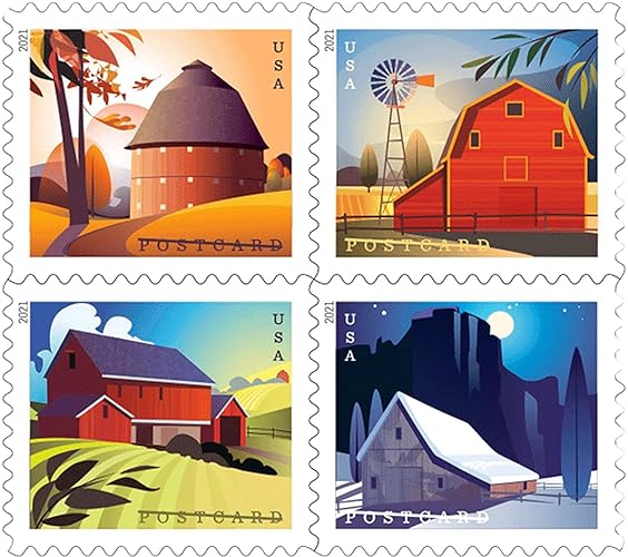 Barn POSTCARD Forever Postage Stamps US Postal American History, Wedding, Celebration, Anniversary (Roll of 100 Stamps) - Coil of 100