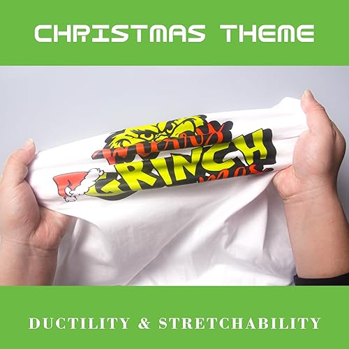 Miniatura 6 de 10 hojas de calcomanías de transferencia para planchar de Navidad de Grinch, vinilo suave HTV de transferencia de calor para camisetas, ropa,