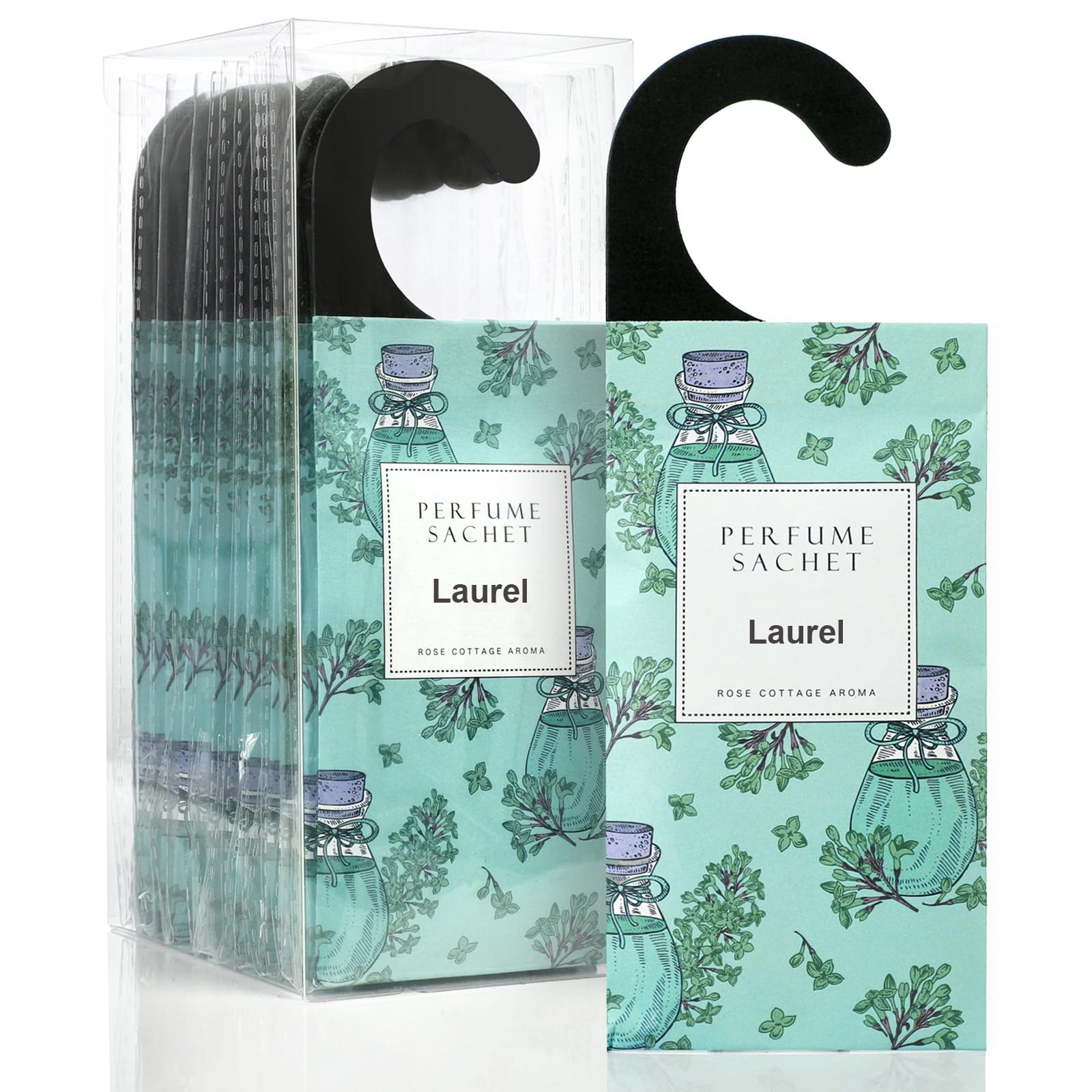 ROSE COTTAGE Large 12 Packs Laurel Flowers Hanging Closet Deodorizer Air Freshener Long Lasting Scented Sachets Smell Goods for House