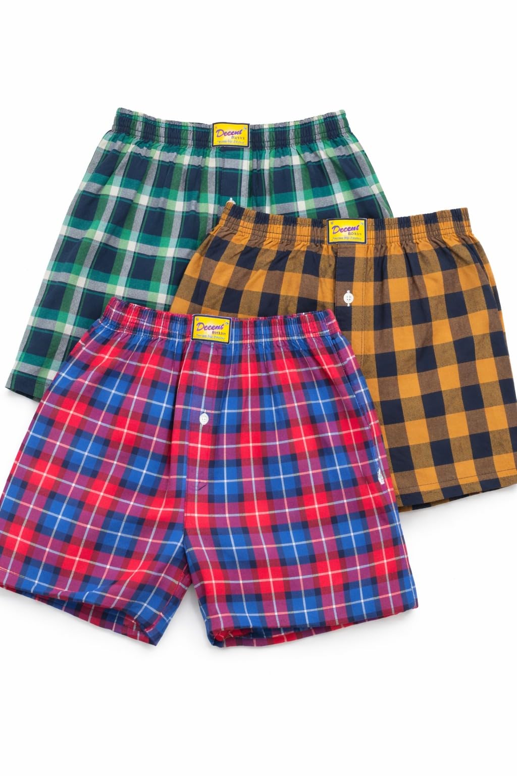 Men’s Cotton Checkered Boxer Shorts Pack of 3 | Multicolor Plaid Comfortable Lounge & Sleepwear-image-22