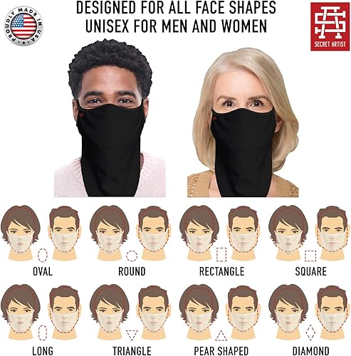 Miniatura 7 de Secret Artist Mascarilla facial con orejeras, bandana Bandana, mascarillas lavables. Máscara facial, bandana con orejeras. Mascarilla facial,