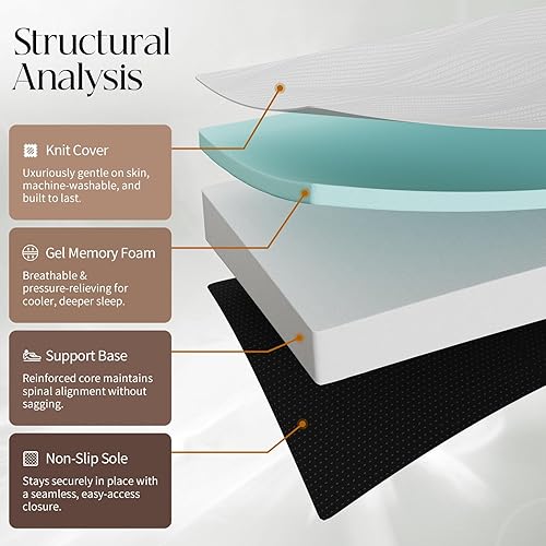 Miniatura 3 de Colchón individual de espuma viscoelástica de tres pliegues, colchón plegable portátil de 4 pulgadas con asa y funda lavable, cama de piso con base