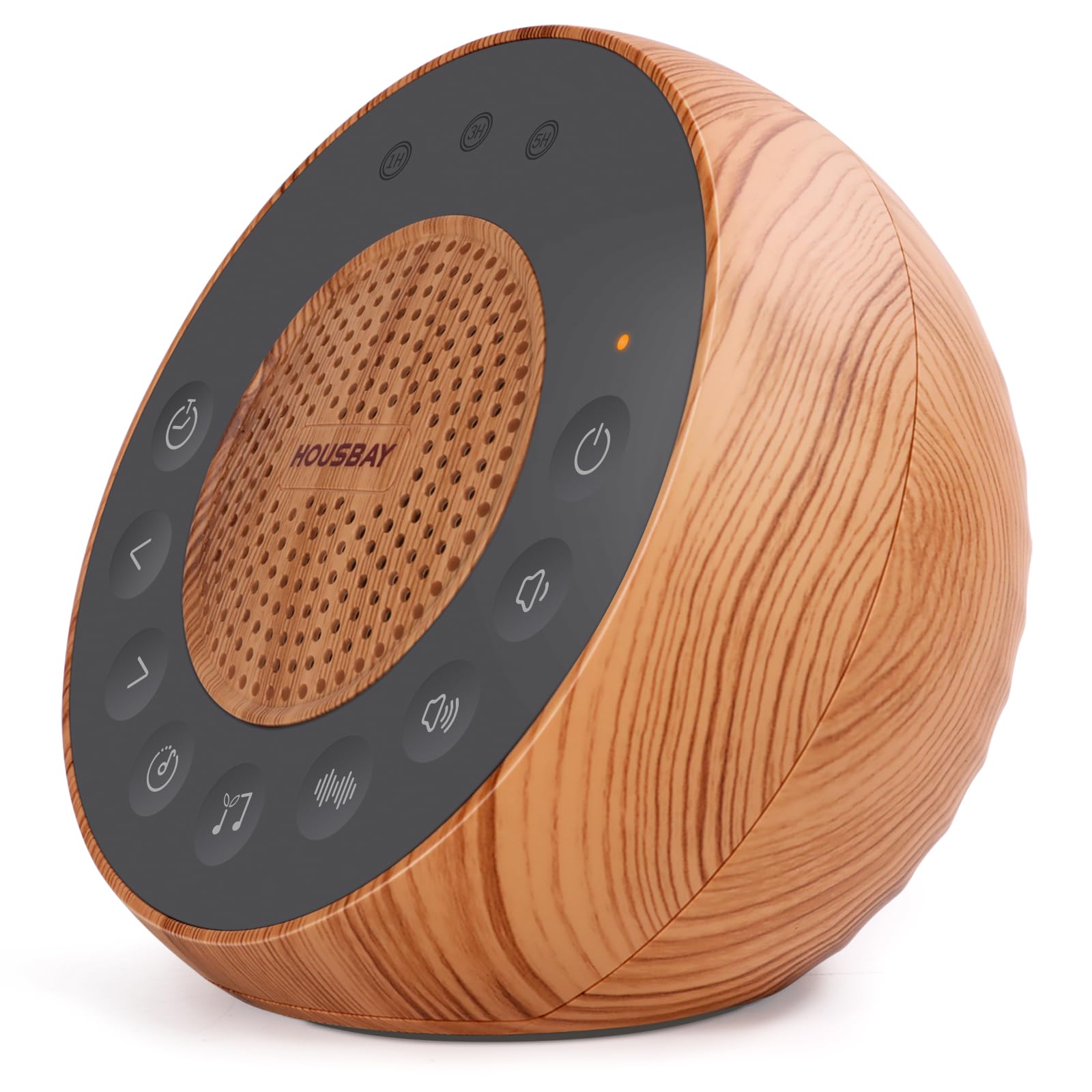 Housbay - Máquina de Ruido Blanco, Ayuda para Dormir para Adultos y Bebés, 35 Sonidos Naturales Relajantes para Dormir, Máquina de Ruido Blanco con Temporizador de Dormido y Diseño de Madera
