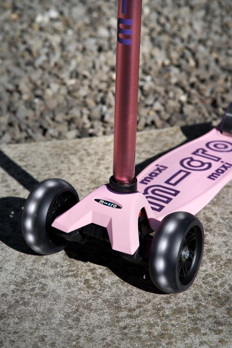 Micro Kickboard - Maxi Deluxe Pro LED Kick Scooter - Smooth-Gliding, 3-Wheeled, Light-Up Wheels, Lean-to-Steer Design with Fat, Stable Wheels and Chopper-Style Handlebars for Ages 5-12 - Image 5