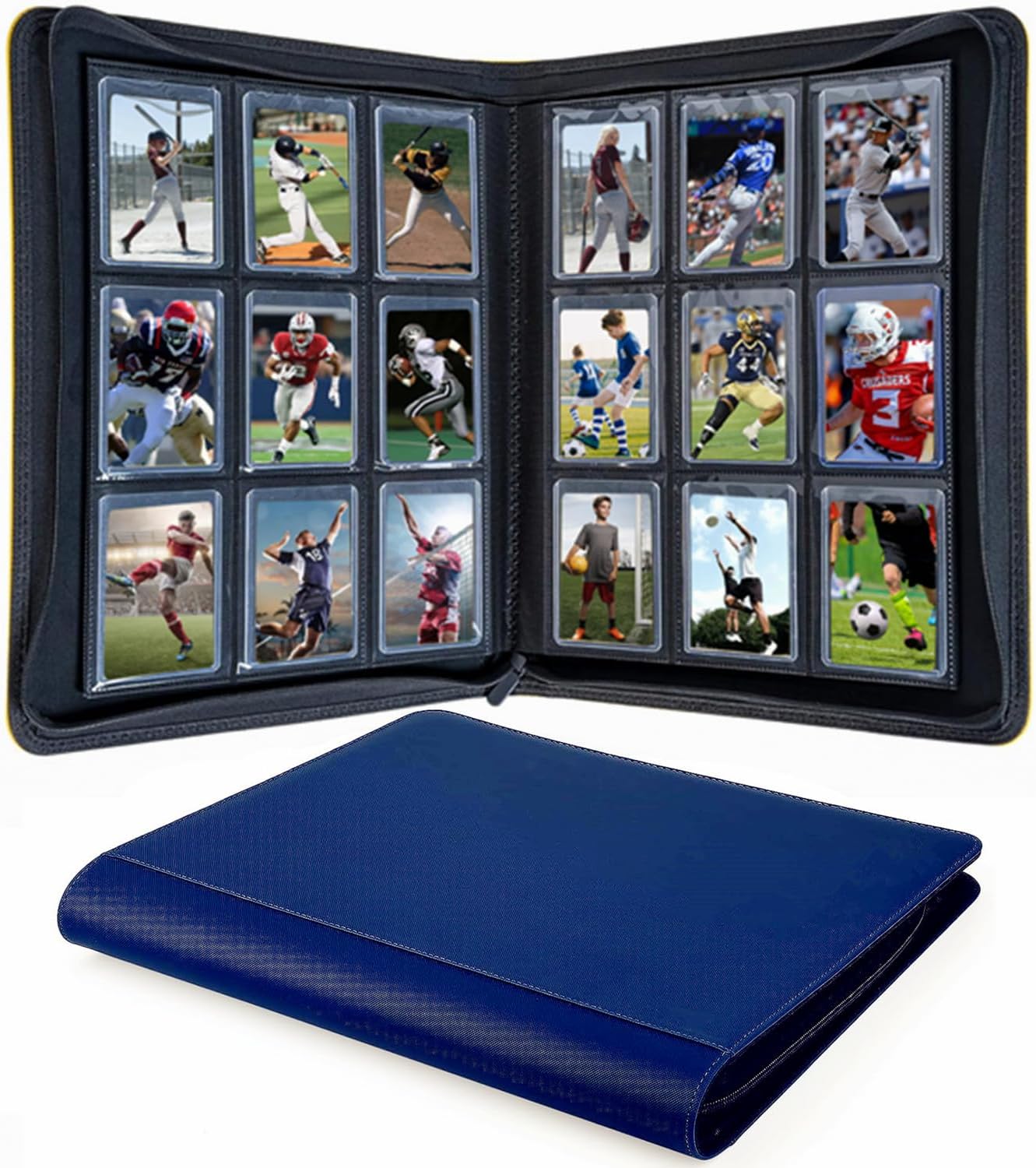 288 Pockets Toploader Binder, Trading Card Binder Zippered