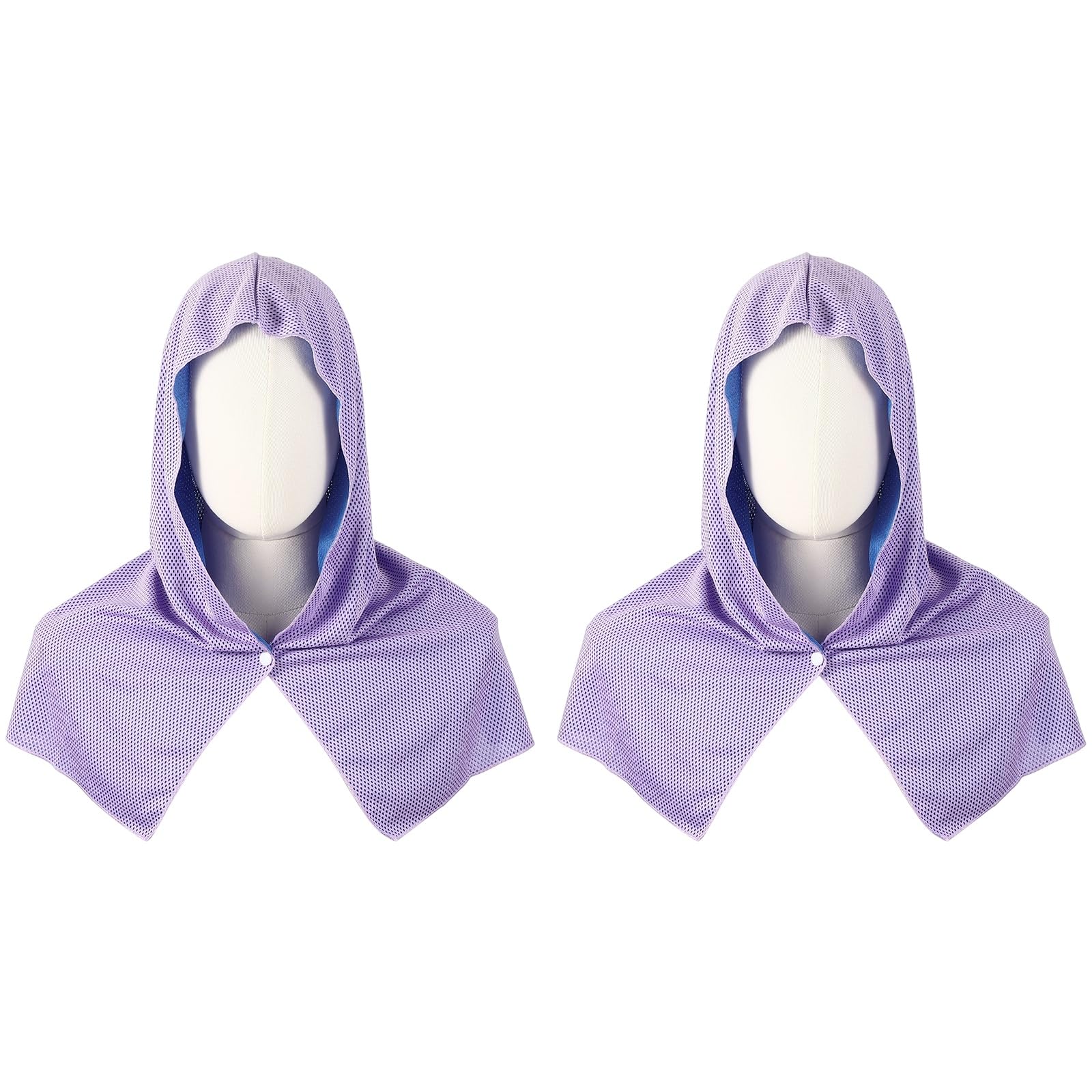 YELARXI Cooling Hoodie Towel, Cooling Towels for Neck and Face Sun Protection Instant Cool Hoodie 2 Pack & Purple-Fitting For(Sport/Camping/Work Out/Hot Weather)