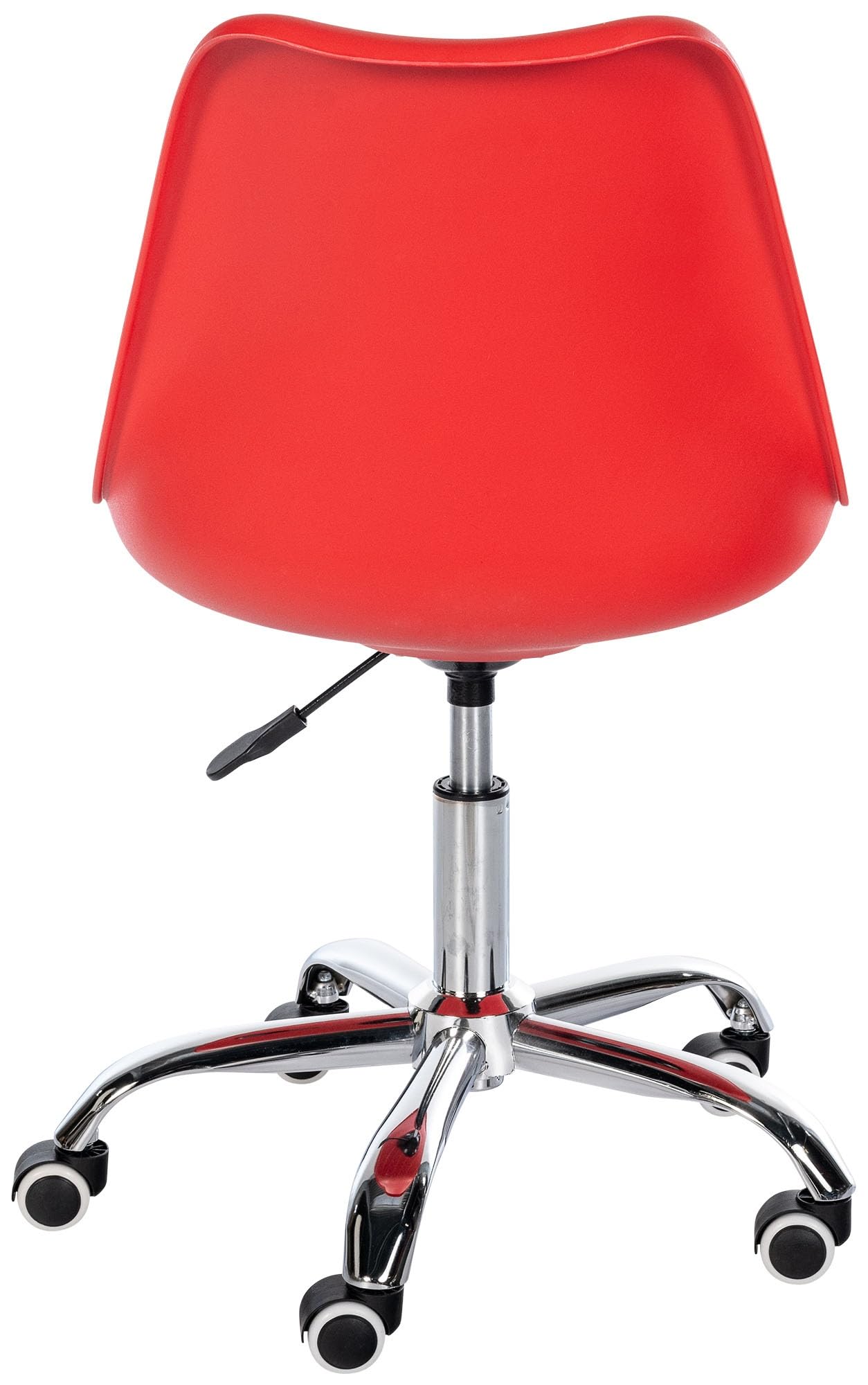 CLP Sgabello da lavoro Laflin I Sedile imbottito con rivestimento in similpelle I Su rotelle, regolabile in altezza e girevole, Colore:rosso