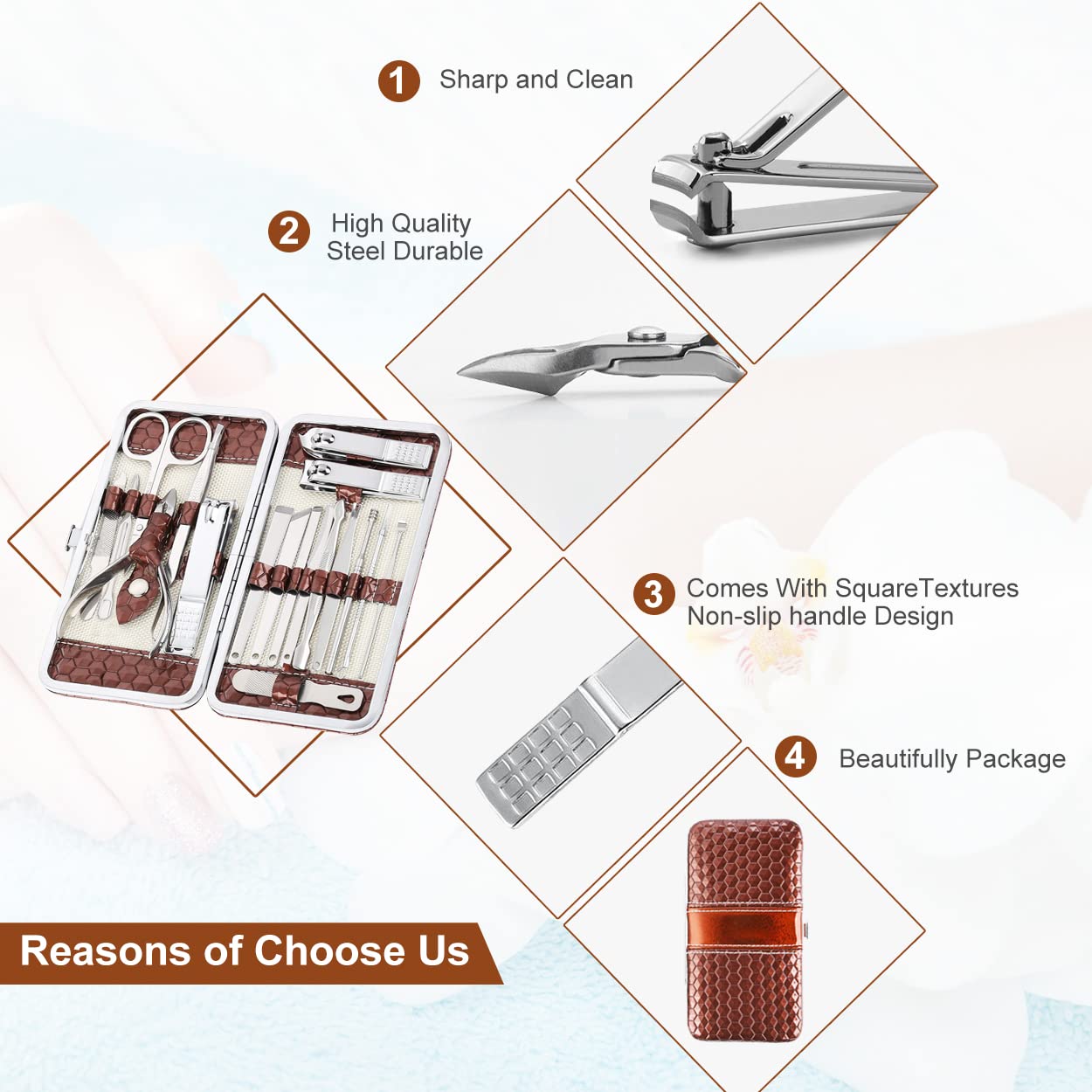 Yougai Manicure Set - 18 Pcs Stainless Steel -6