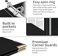 Vista 86 de Ospelelf Mini 3 Ring Binder, 2 Inch, Cute Pink Marble Binder for 5.5" x 8.5" with 5 Tab Dividers, File Folder Labels and Low Profile Clipboards