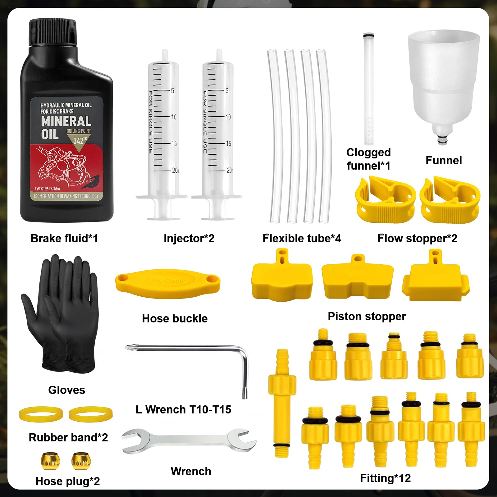 Kit Spurgo Freni Idraulici per Shimano TEKTRO MAGURA SRAM MTB 150ML Olio Minerale