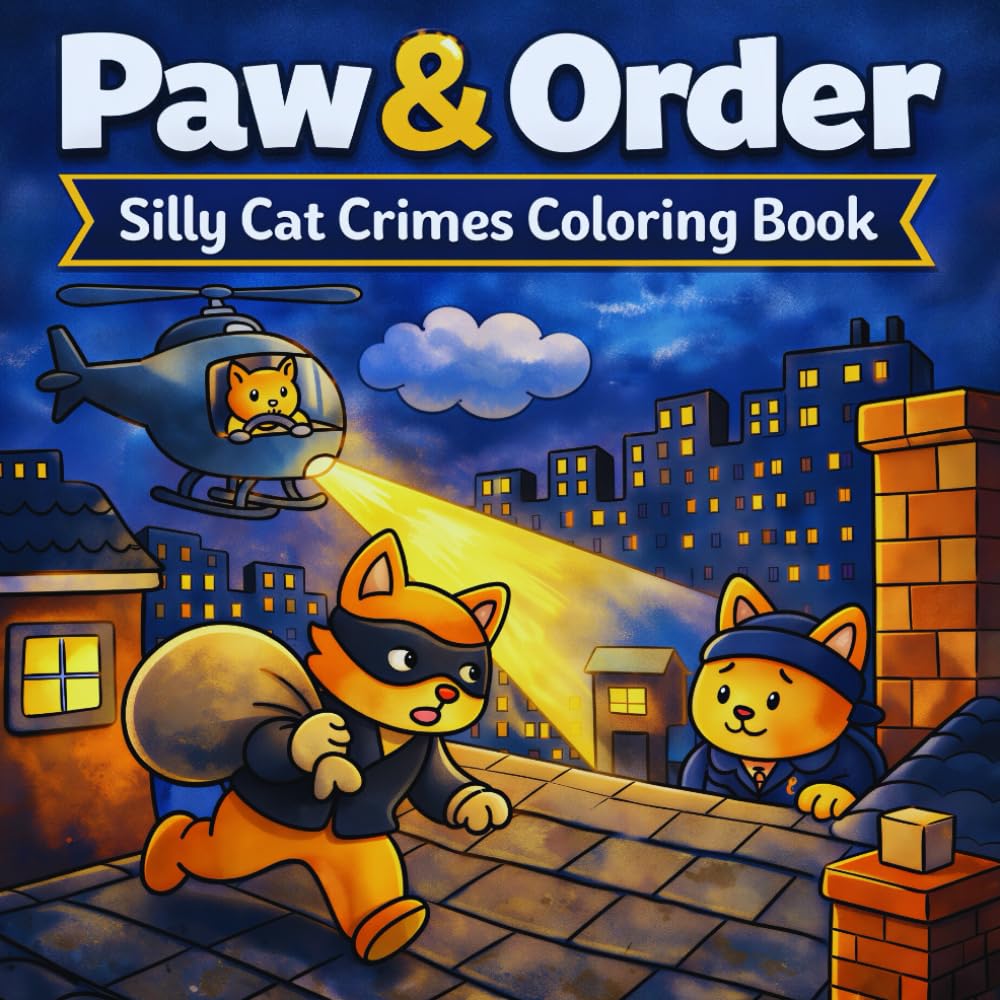 Paw & Order: Silly Cat Crimes Coloring Book: A Cozy, Cute, and Hilarious Adult Coloring Book Featuring Mischievous Cats, Funny Crime Scenes, and ... and Bold Hygge Coloring Book Collection)