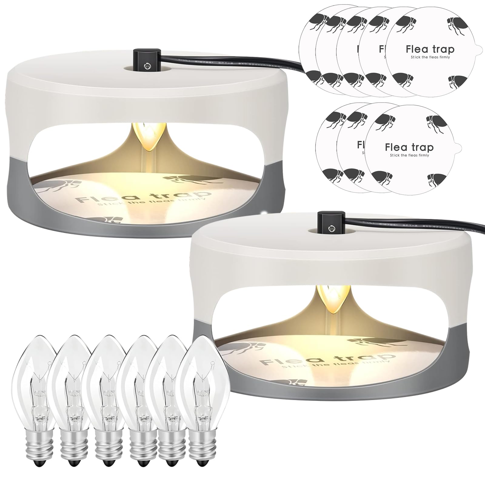 Highly effective flea trap for home with UV light, heat and adhesive trap - free your home from annoying parasites!