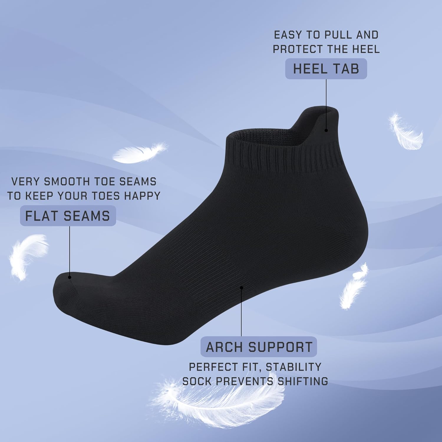 SERISIMPLE Thin Viscose Bamboo No Show Sock Men Low Cut Socks Odor Resistant Breathable Sock 5 Pairs - Image 3