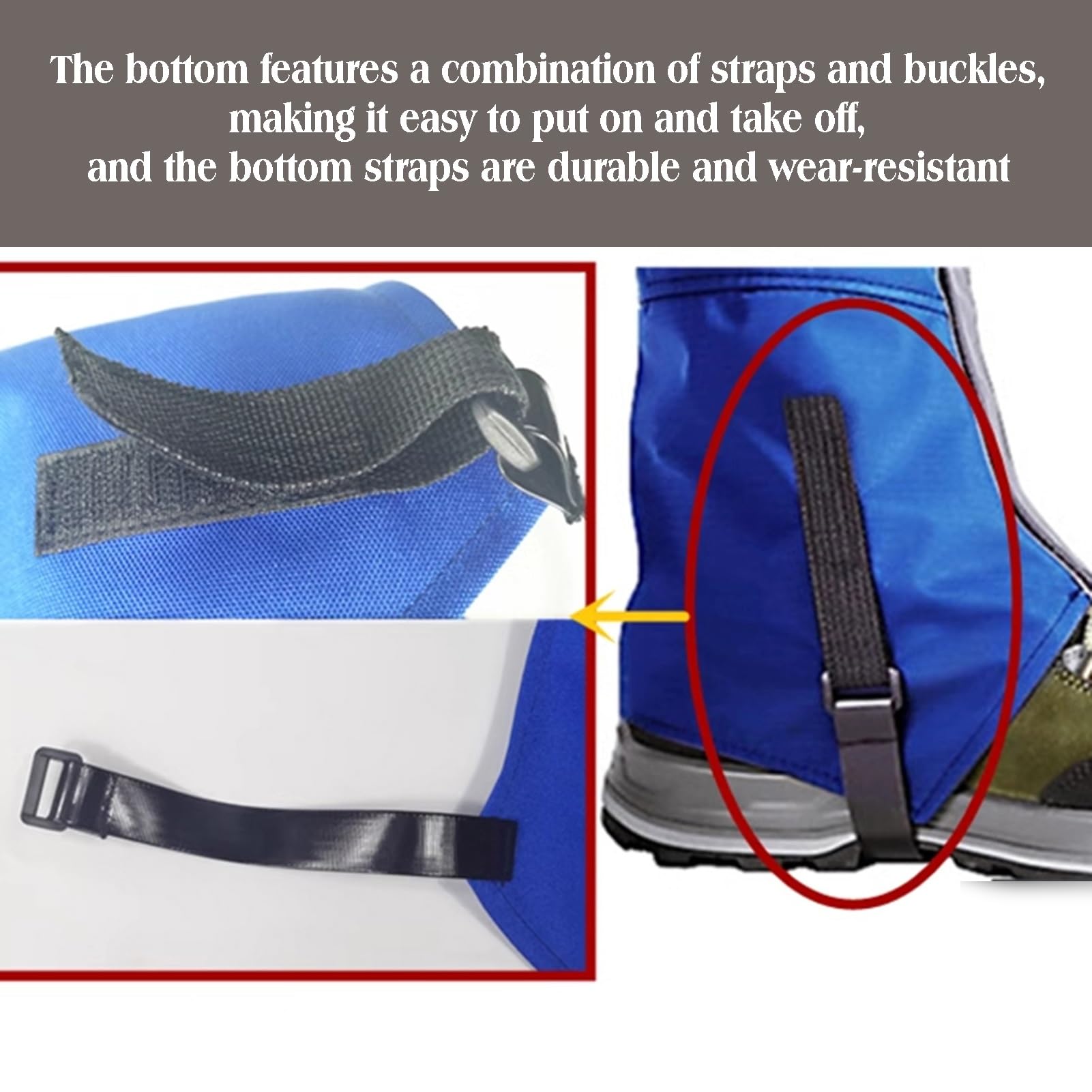 Genérico Polainas Ajustables, Protectoras For Botas De Nieve, For Senderismo, For Exteriores For Caza, For Terrenos Fangosos(Blue1,M)