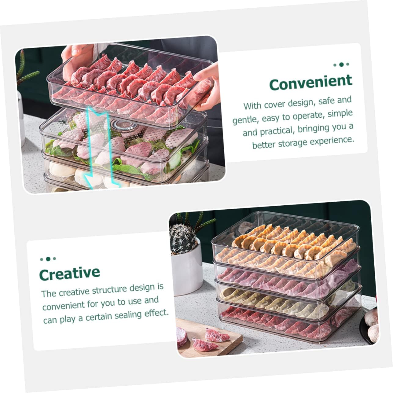 Stackable Freezer Bins Storage Box for Refrigerator Organize Your Fridge Space