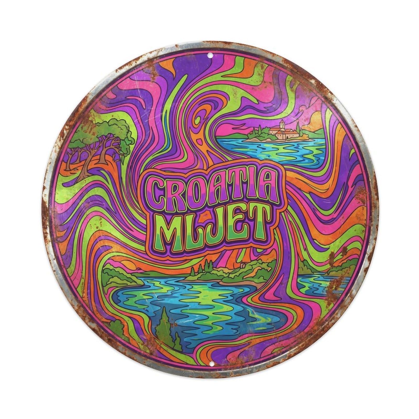 Mljet Nature Croatian Psychedelic European Journey Metal Tin Sign