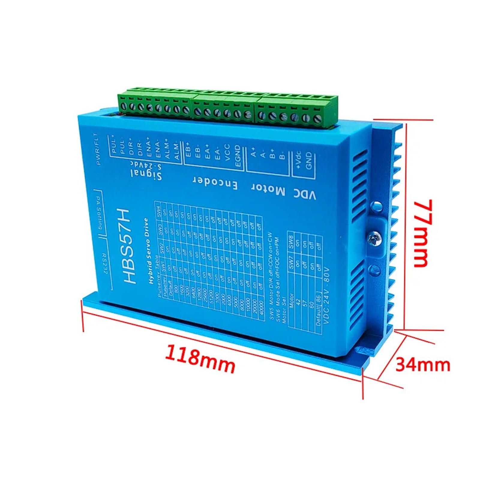 Controlador paso a paso de motor de circuito cerrado de servoaccionamiento híbrido 24-80VDC RS232