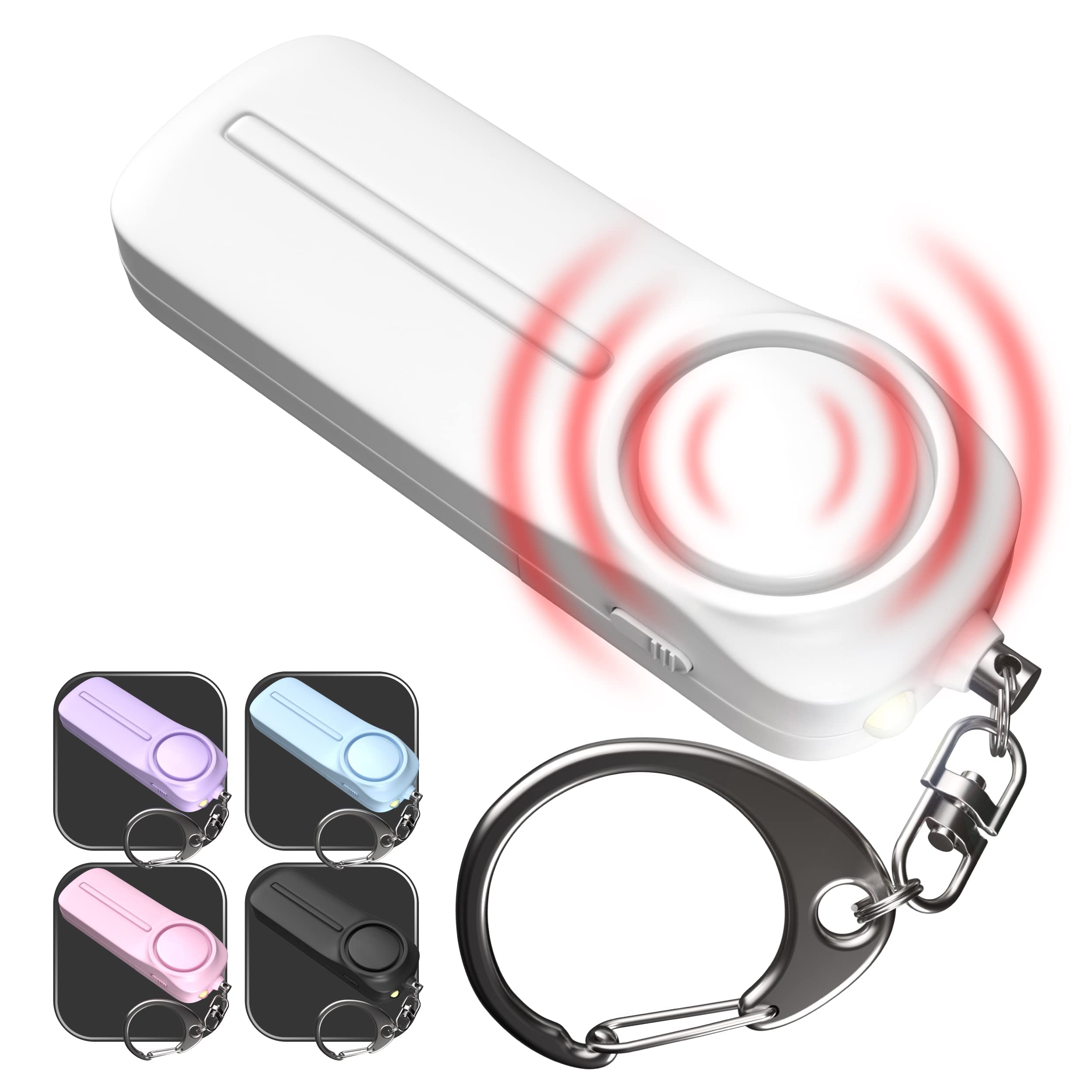 ELECDON Personal Alarm, Personal Safety Panic Alarm Keychain, Emergency Self Defence, 130 dB Loud Siren Protection Device with LED Light, Simple Operation Reusable for Women Kids Elders