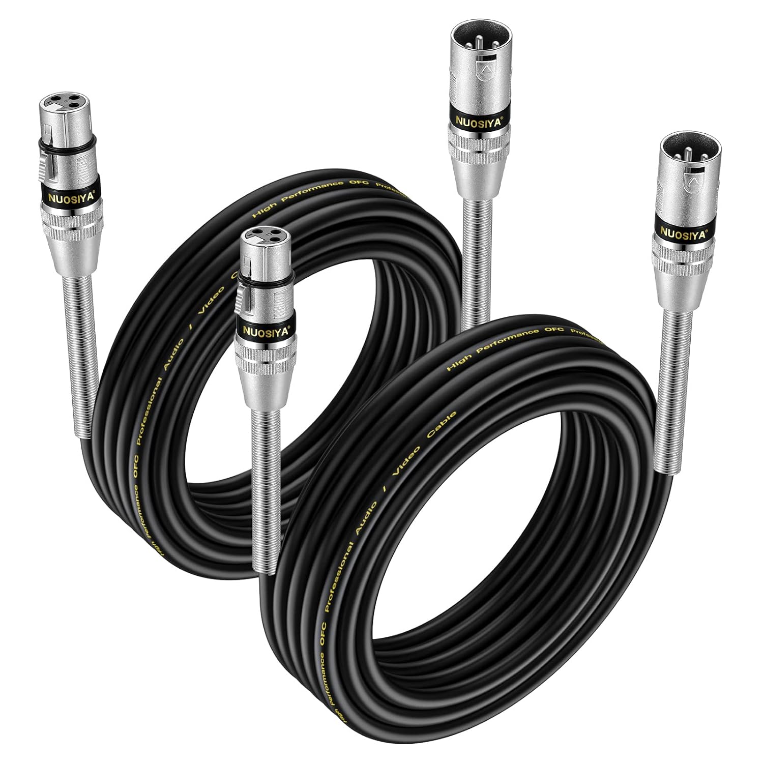 XLR Cable 6 m 2 Pack Balanced Microphone Cable Metal Spring SR Design XLR Male to Female Extension Cable for Studio Recorder Microphone Mixer Speaker System Phantom Power