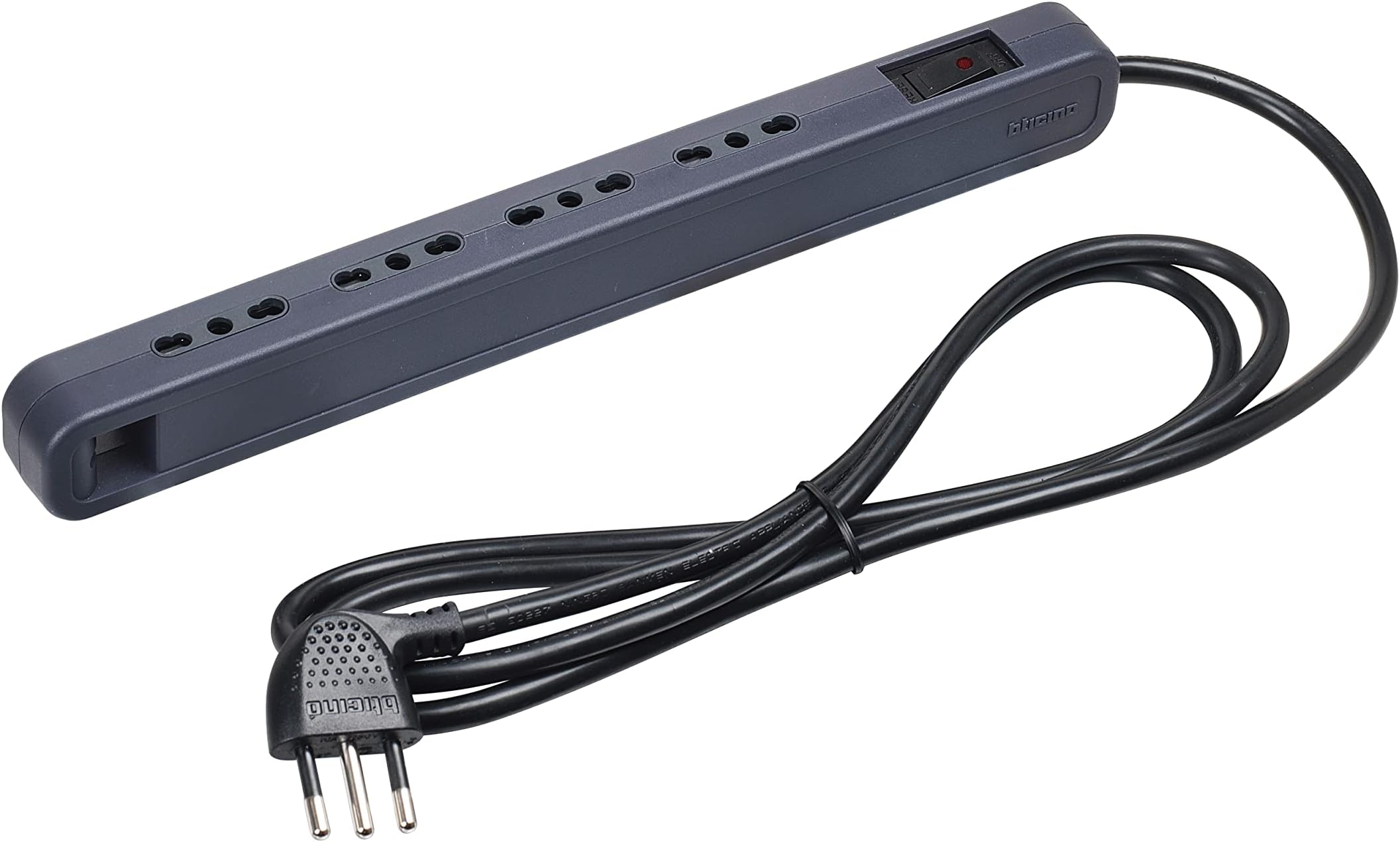 Multiprise Murale BTICINO 3631DB - 6 Prises, Profil Slim, Blanc, Pour Installation Encastrée