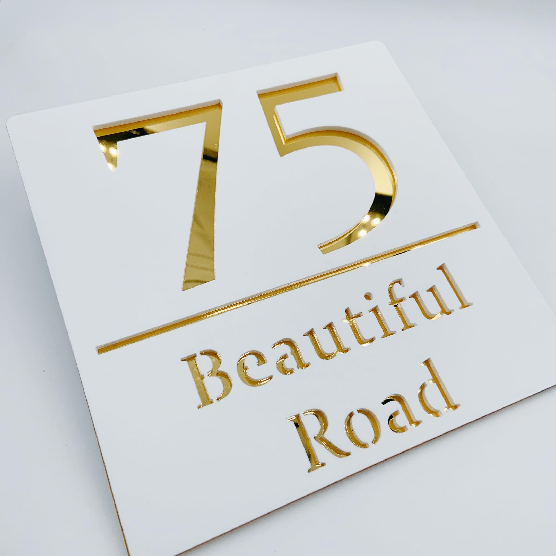 Cartello Numero Civico 3D In Acrilico - Personalizzabile Con Nome, Oro E Nero, Per Esterno - Foto 8