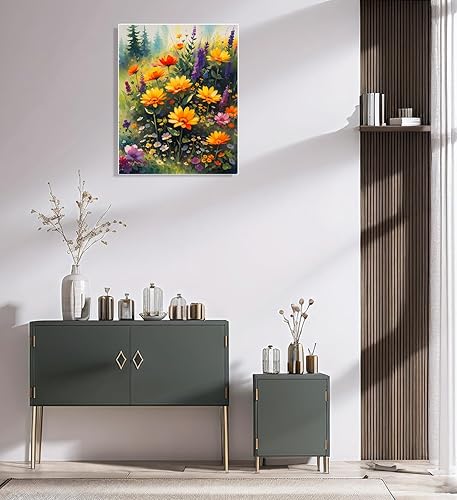 Miniatura 5 de DoMyArt Kit de pintura enmarcada por números para adultos principiantes, pintura acrílica de bricolaje sobre lienzo (12 x 16 pulgadas, enmarcado,