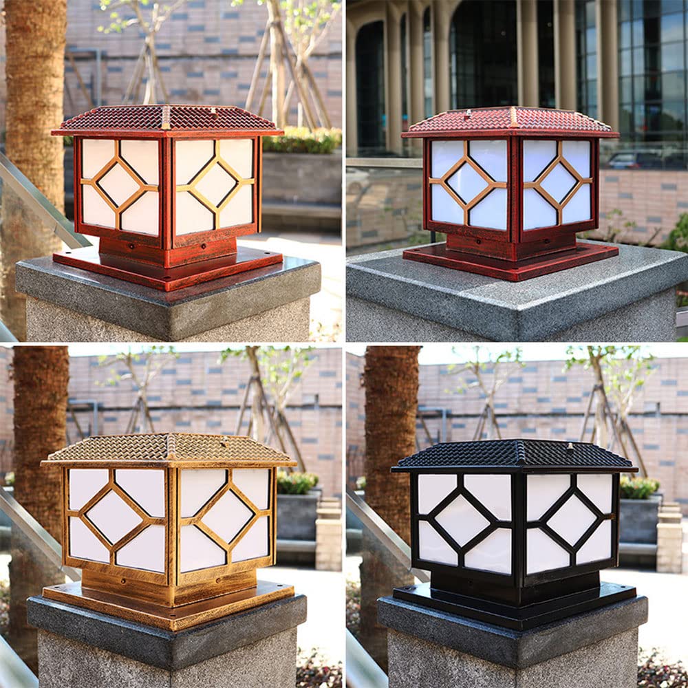 Lampe Solaire LED, Décoration Murale Extérieure Luminaire Stigma Lanterne, Lampe de Jardin avec 3 Couleurs et Luminaire Paysage Changeant de Lumière pour Villa, Cour Extérieure, Cloche Etanche, Bronze