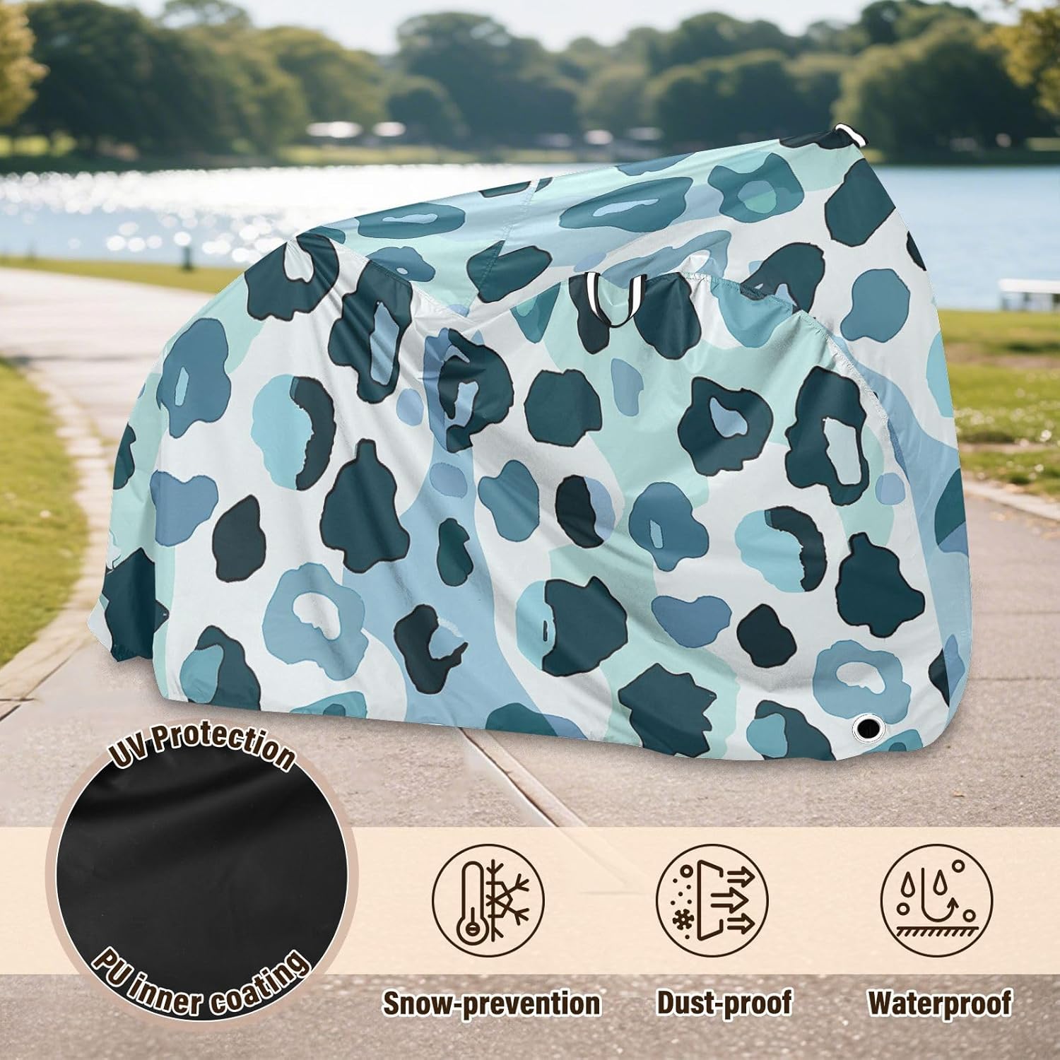 Leopard Print Blue Covers for Bike Waterproof Motorcycle Cover Bikes Accessories