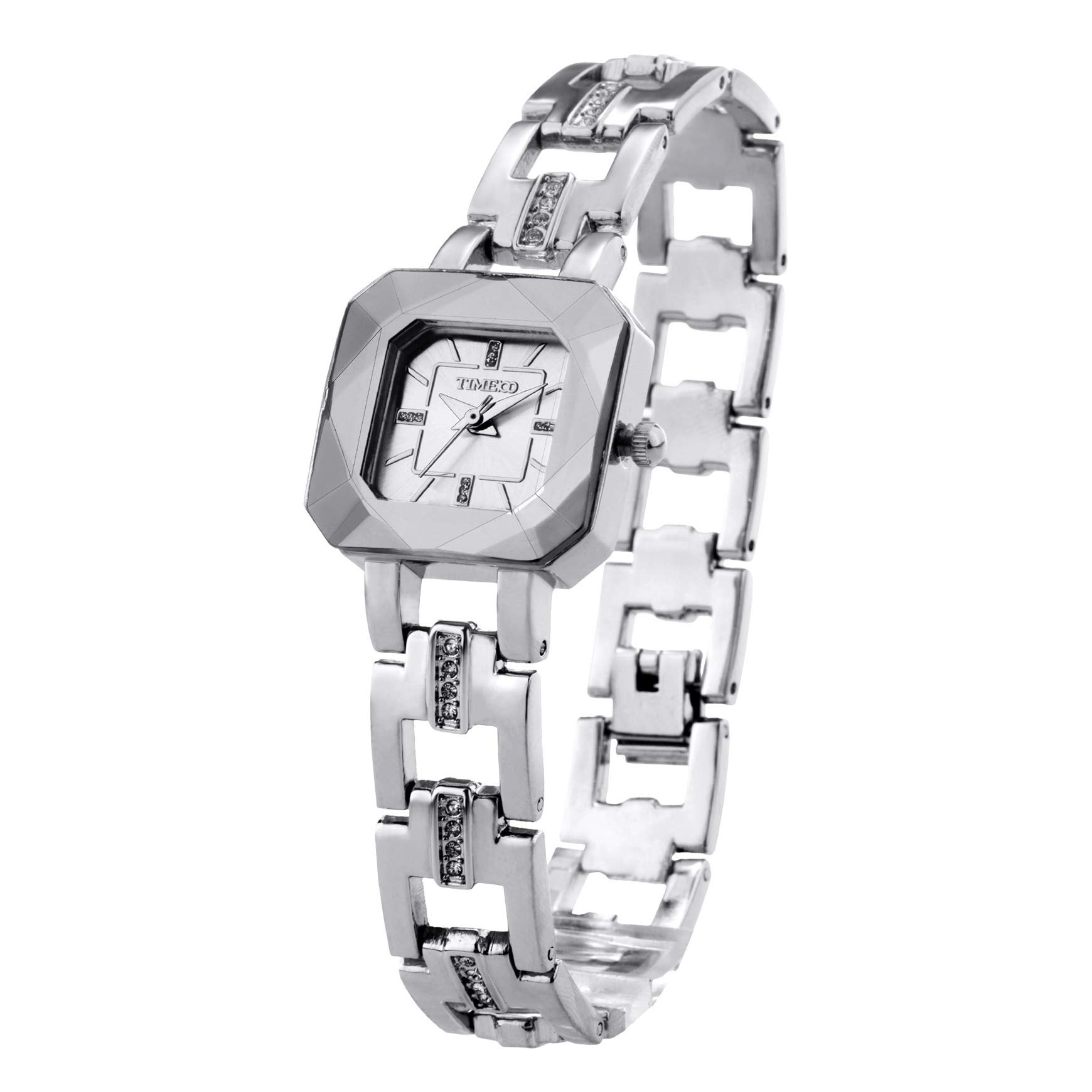 TIME100Women's Watches Bracelet Dial Ladies Fashion Dress Quartz Square Dial Stainless Steel Strap Bracelet Watch Ladies Elegant Watch Waterproof