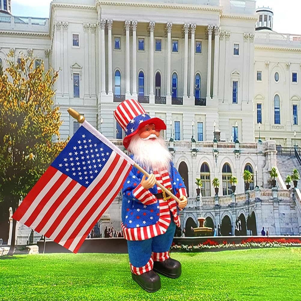 Uncle Sam Patriotic Figurine - 4th of July Decorations for Outdoor - 13" H Uncle Sam Statue for 250th Anniversary Veterans Day Memorial Day Porch Patio Garden Lawn Decor