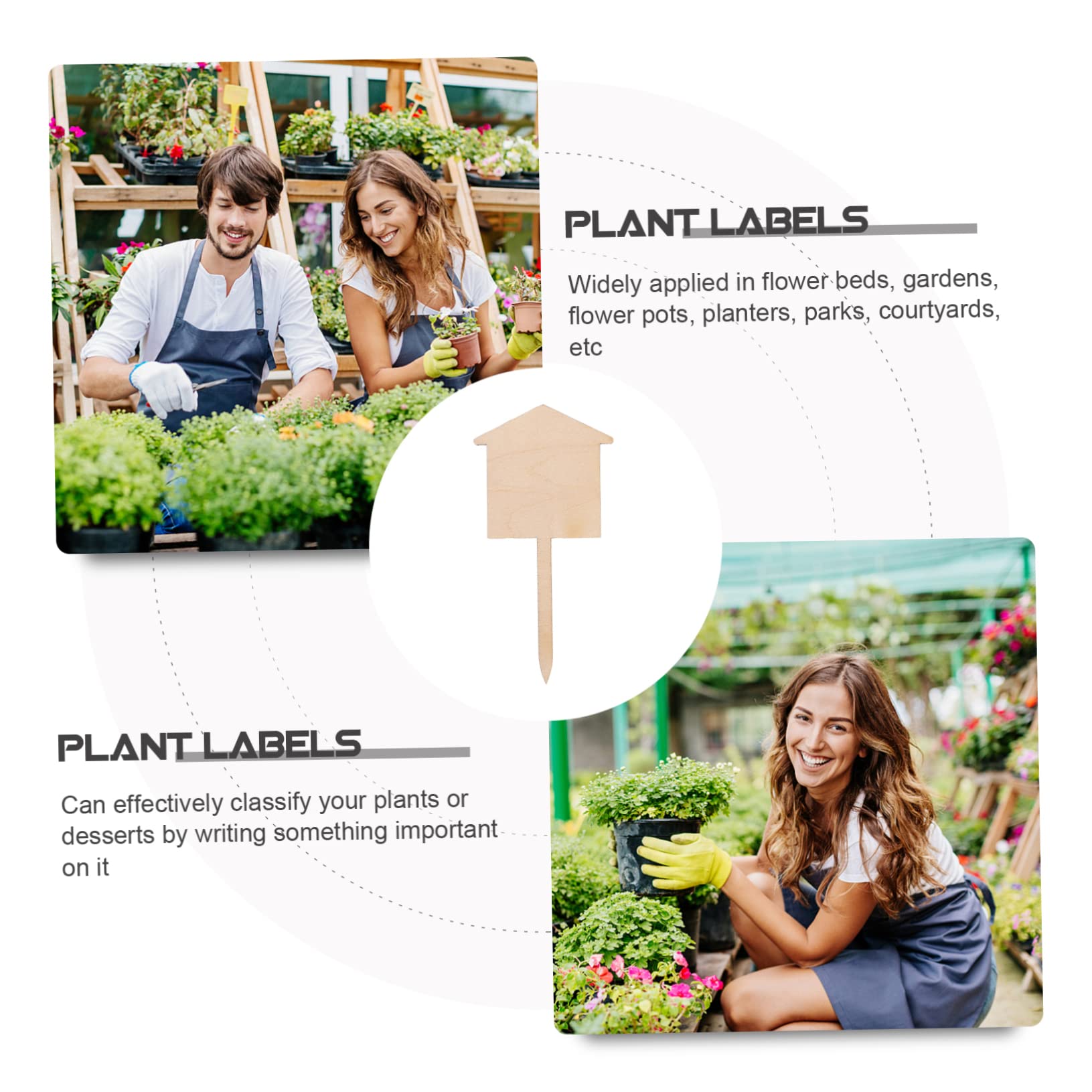 3 Set Etichetta Vuota Vivaio Etichette Etichetta Della Pianta Da Giardino Piante Etichetta All'aperto Segni Di Giardinaggio Marcatori Da Giardino Di Legno 50 Pezzi*3