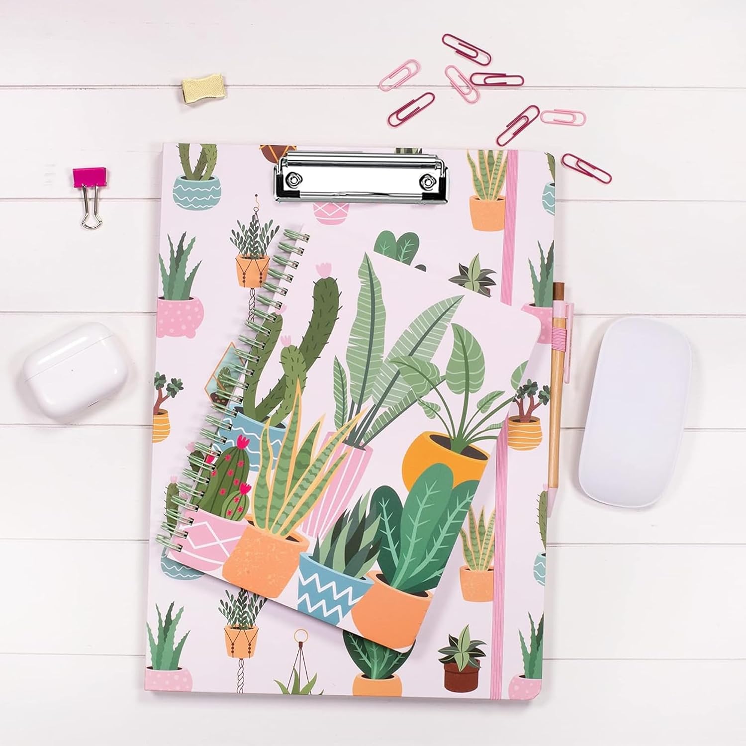 Steel Mill & Co 8.25 x 6.25 Spiral Notebook with 160 Pages, Succulent image 3