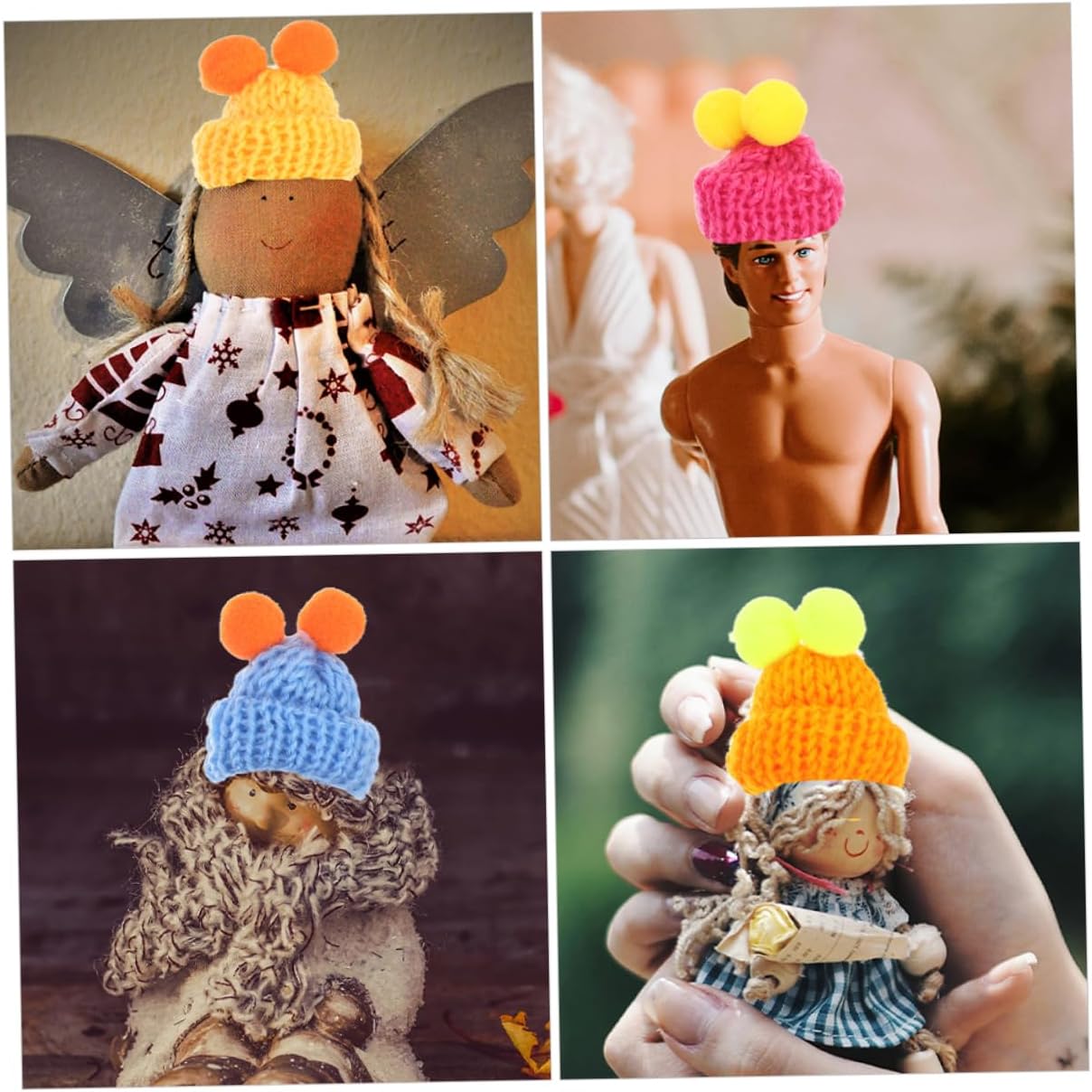 Mini Woolen Yarn Hats for Doll House Jewelry Making 100pcs