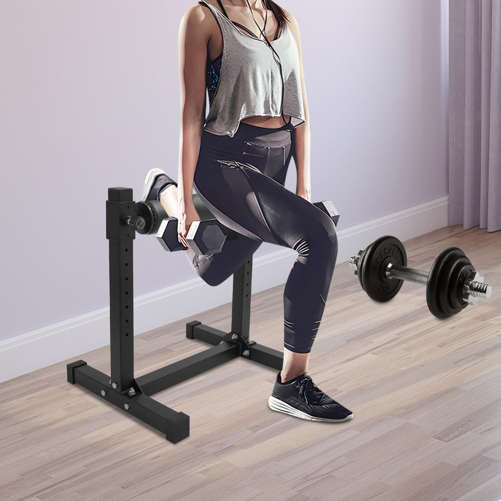 Split Squat Stand altezza 9 livelli, supporto per squat singolo, squat rack, capacità di carico 200 kg, per palestre, casa, attività all'aperto, ecc