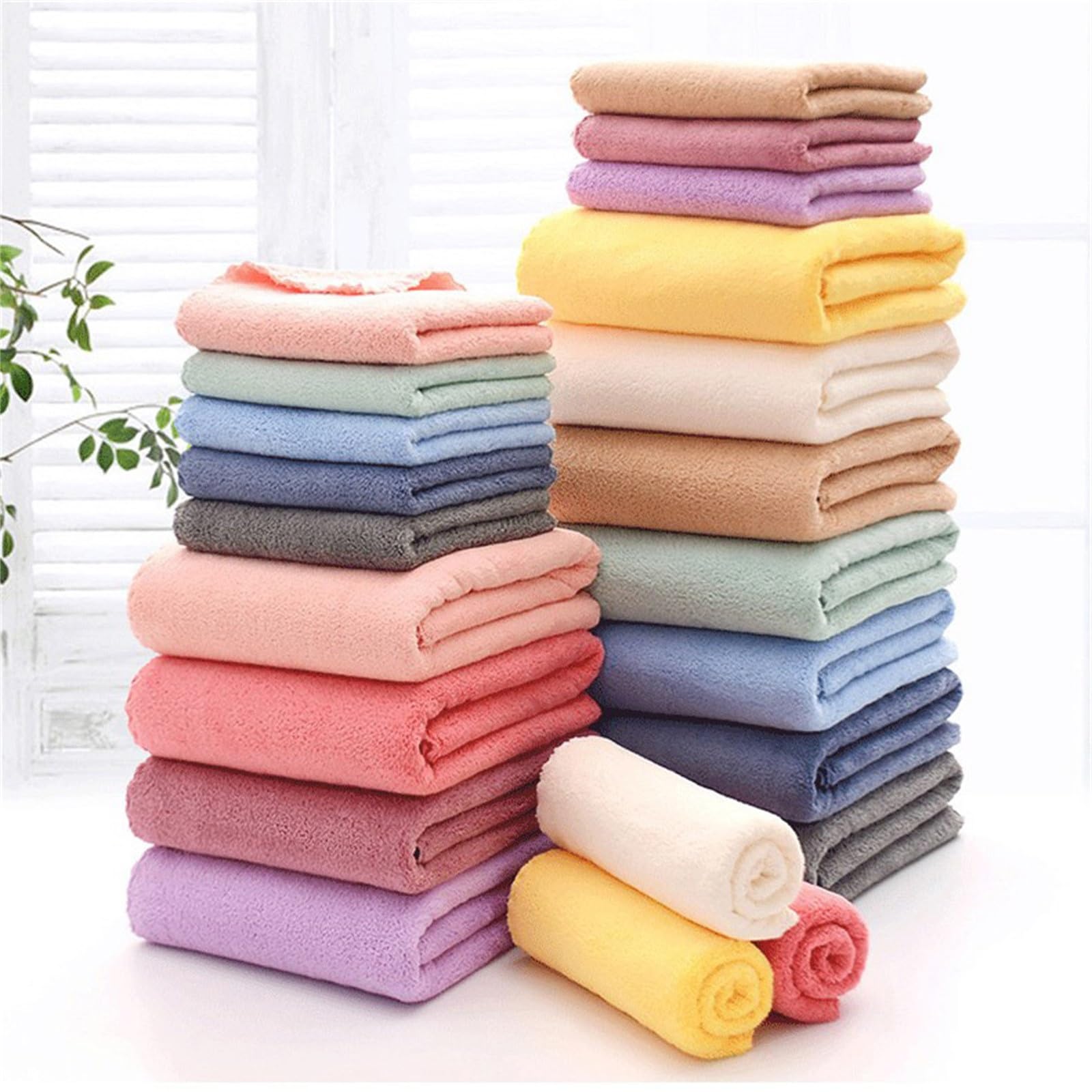 Soft Cotton Bath Towel Set - Highly Absorbent Quick-Drying Shower Towels Lightweight Large 13 5x29 5 Inches