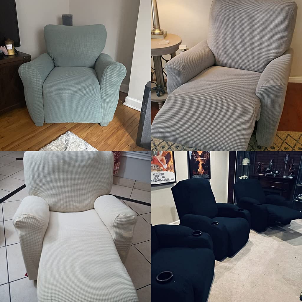 4 Pièce Housse De Fauteuil Inclinable, Doux Antidérapante Avec Poche Latérale Housse Fauteuil Relax Electrique, Imprimées Spandex Housse De Canapé Fauteuil Protege De Meubles Lavable ( Color : #8