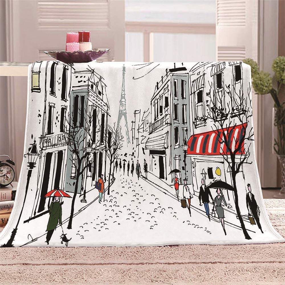 Couverture polaire Tour Eiffel 3D pour des soirées cocooning chaleureuses sur le canapé