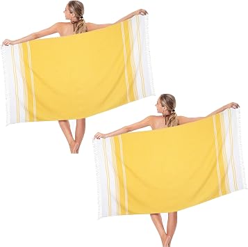 Beach Towel 2 Pack, Sand Free Beach Towels Oversized 39 x 72,Turkish Beach Towel Quick Dry, Lightweight Pool Towels for Adults, Cool Beach Essentials