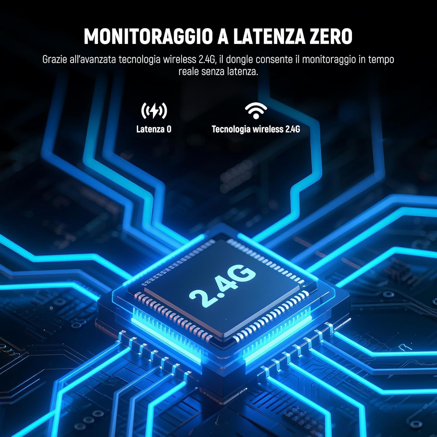 NEEWER EB01 Auricolari OWS Dongle Wireless 2.4G con Monitoraggio in Tempo Reale a Latenza Zero Antirumore Traccia Mono Portata 30m 24H per Jack Monitor TRS 3.5mm/Mic Lav Wireless/TV/Telefono/Laptop/PC