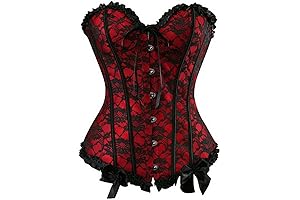 Sultry Black Floral Lace Corset: Enchantress of Curves