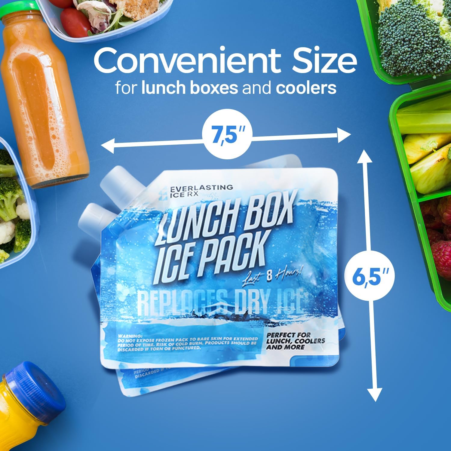 Everlasting Ice RX Reusable Ice Packs for Cooler (4 Pack) Up to 48 Hours Freezer Packs for Coolers and Lunch Boxes | 10 x 10 in | Cooler Ice Packs for Camping, Fishing, Beach, Road Trips - Image 5