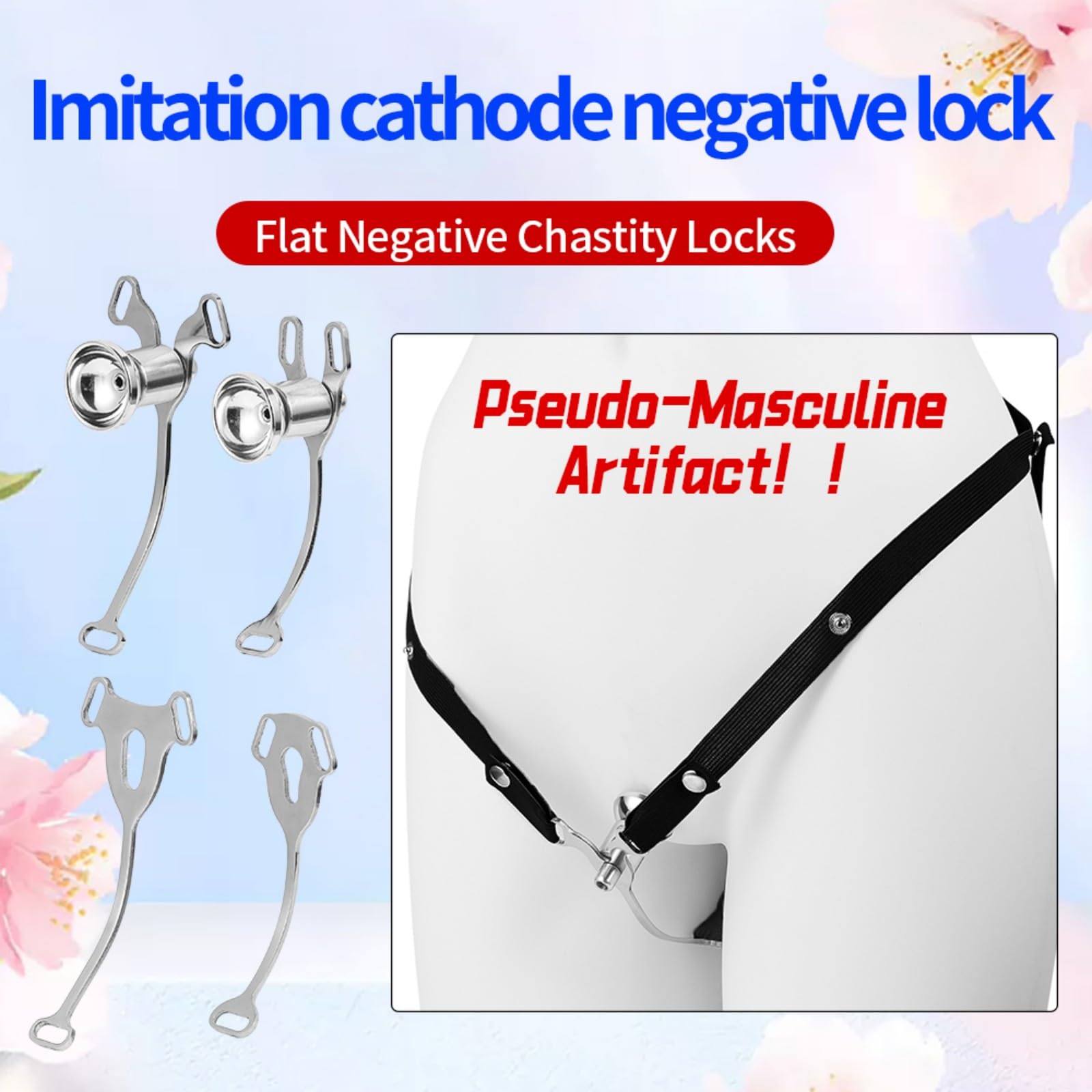 Cage de Chasteté Inversée Sex Toýs Homme Cage Chastetée avec Ceinture et Plateau pour Cathéter Chastity Cage en Acier Inoxydable pour l'Exercice du Pénis de l'Homme Cage de Pénis en Métal (A)
