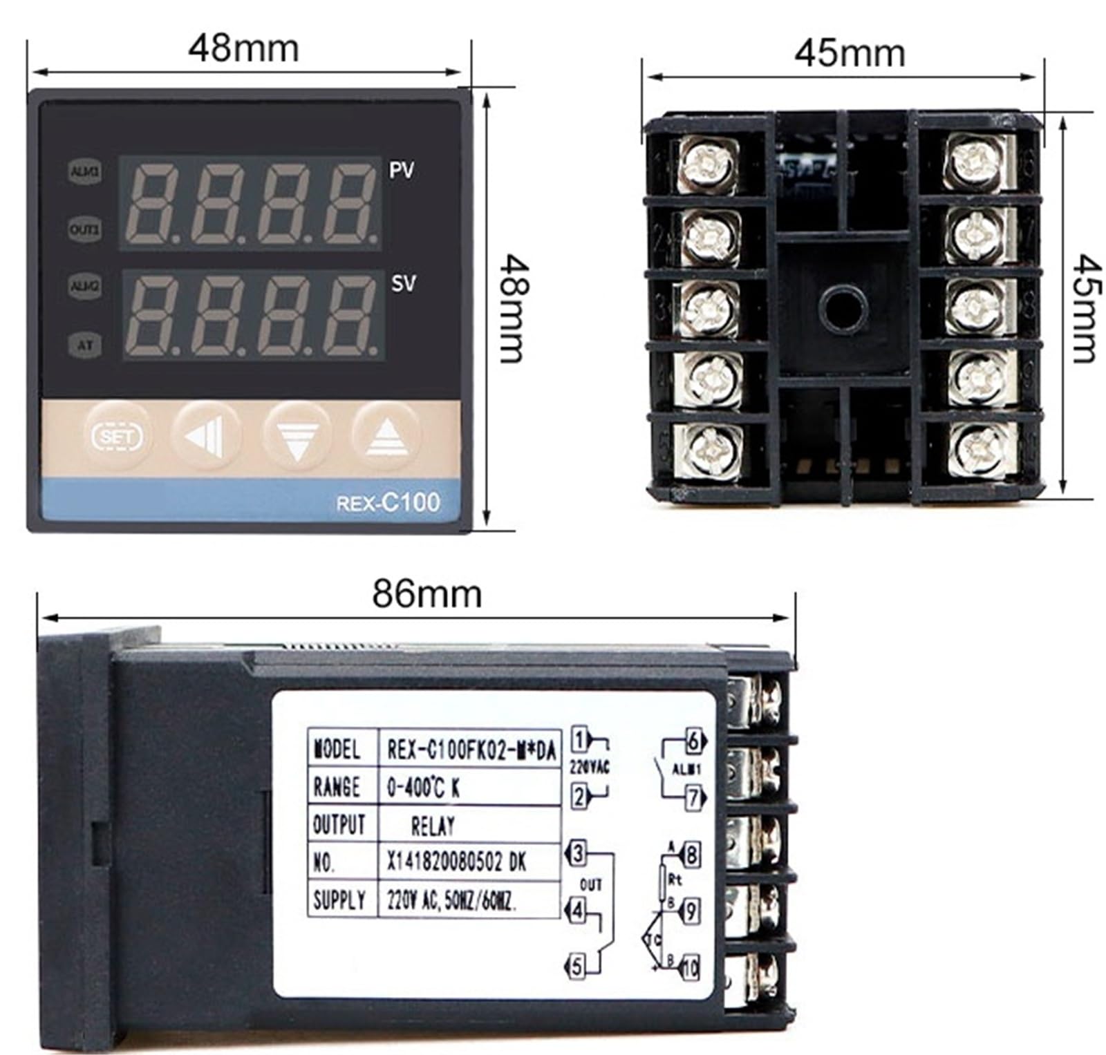 REX-C100 Controlador de temperatura inteligente PID REX-C400 Regulador de temperatura industrial REX-C700 Termostato digital