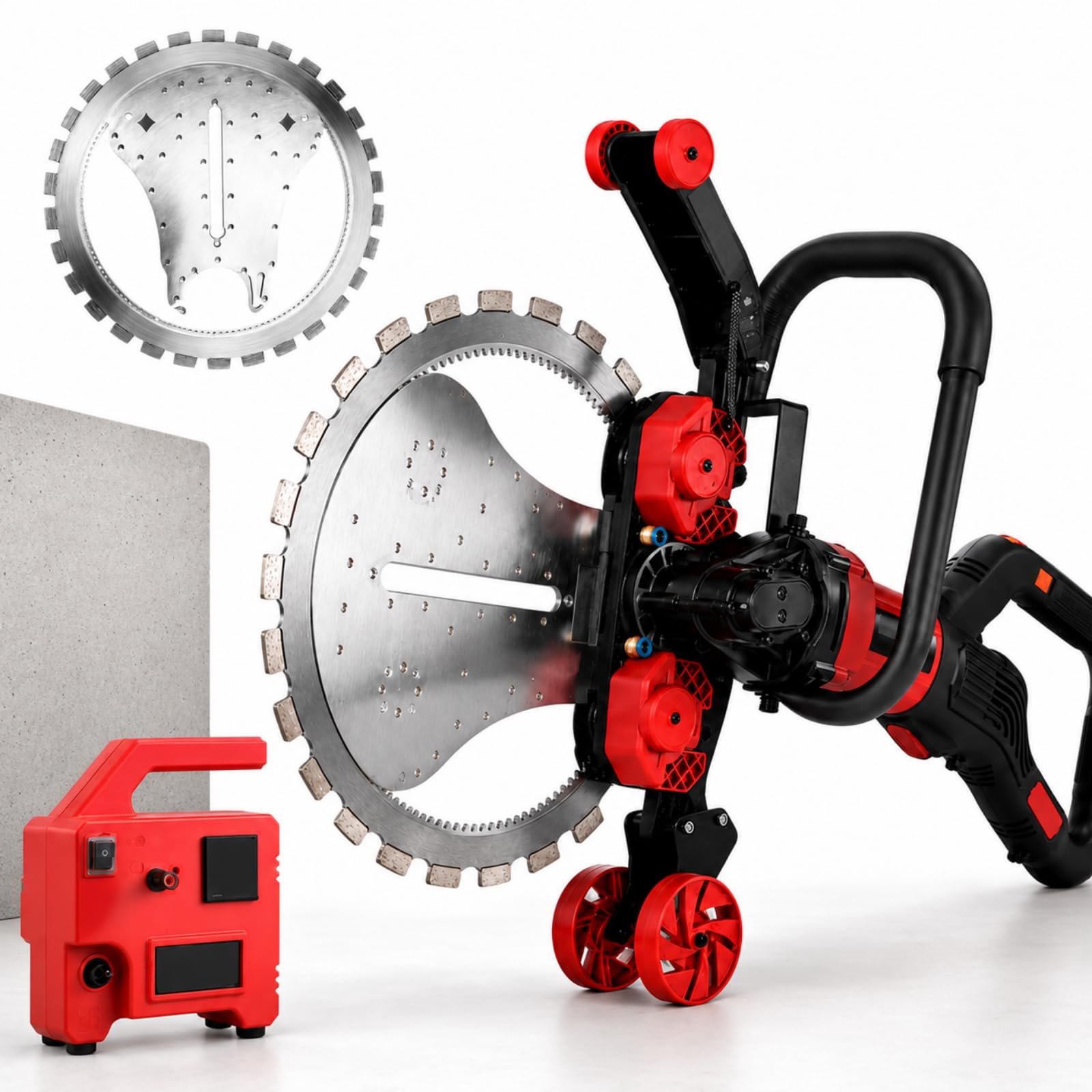 HCAUYNN Concrete Ring Saw, 16 in Wall Cutting Saw - 9980W Motor, 300mm Deep Cut, Water Pump for Reinforced Concrete, Brick and Stone 1*saw
