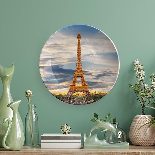 Miniatura 5 de Torre Eiffel París Francia - Placa decorativa de pared para colgar en la pared, placa decorativa de cerámica para colgar en la pared, regalo de