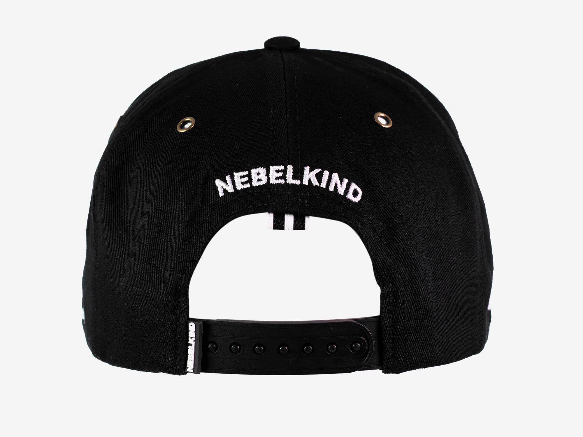 Nebelkind Snapback-Cap-Herren Damen Society Schwarz, Sandwich Schirm, Einheitsgröße OneSize, Größenverstellbar, Unisex, hochwertige Basecap trendig, Streetwear Style, Baseball-Kappe mit geradem Schirm